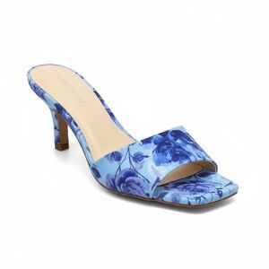Nine West Blue Floral Open-Toe Heels